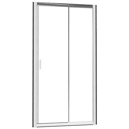 Cabine de douche L.90 x l.120 cm noir, verre transparent, Perla