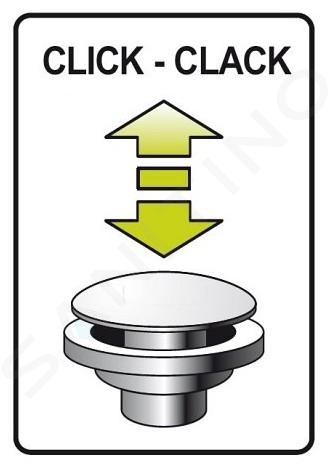 Polysan Juegos de desagüe - Juego de desagüe con rebosadero para bañera  Click-Clack, longitud 900 mm, blanco 71679W