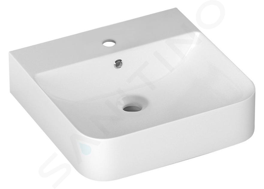 Sapho Isvea Sott Aqua - Vasque 51x50 cm, avec un trou pour robinet, blanc 10SQ51051