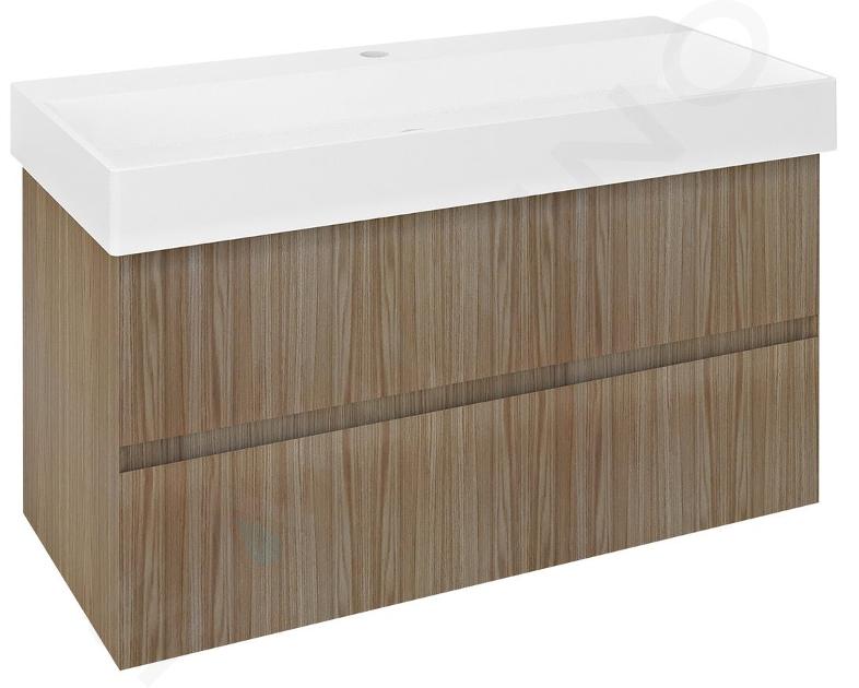 Sapho Filena - Mueble para lavabo, 95x52x43 cm, 2 cajones, roble FID1210D