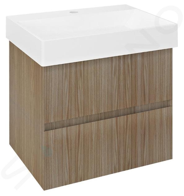 Sapho Filena - Meuble pour lavabo, 57x52x43 cm, 2 tiroirs, chêne FID1260D