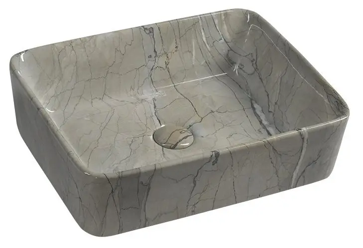 Sapho Dalma - Lavabo para encimera, 48x38 cm, sin agujero para grifo, grigio MM513