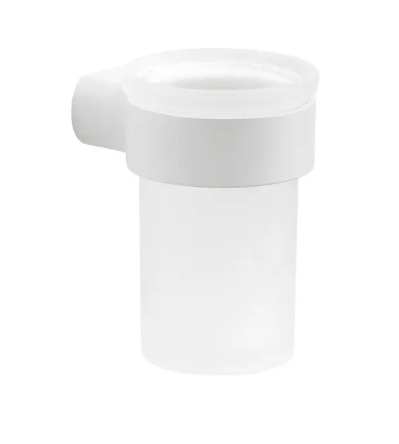 Sapho Gedy Pirenei - Suport cu pahar sticlă pentru periuță de dinți, alb mat/sticlă satinată PI1002