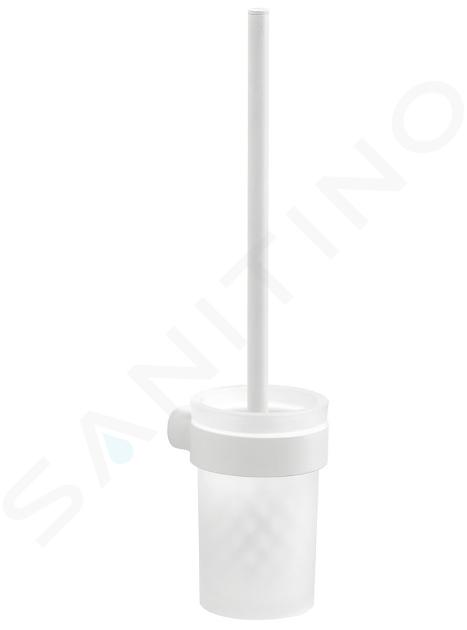 Sapho Gedy Pirenei - Scopino WC a parete con supporto, bianco/vetro satin PI330302