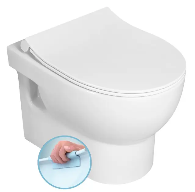 Aqualine Keramika - Závesné WC Absolute, Rimless, biela 10AB02002