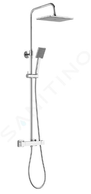 Aqualine Douches - Set de douche Talia avec thermostat, 26x18 cm, chrome SL440