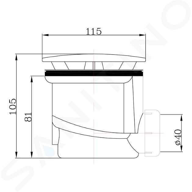 3070898 - Aquance] Bonde de douche extra-plate 40mm