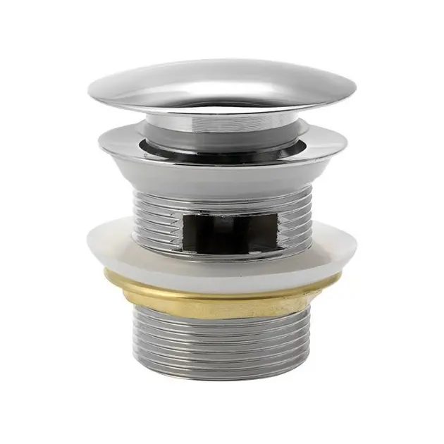 Aqualine - Afsluitbare baduitloop rond, Click Clack, chroom TF5005