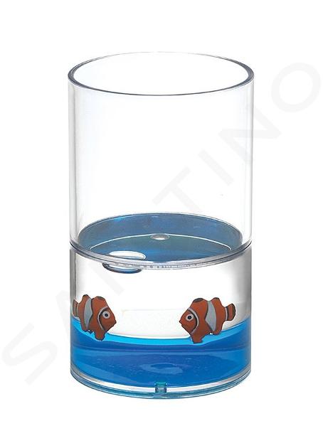 Aqualine Pyxis - Nemo glas voor tandenborstels en tandpasta, blauw/helder PY1089