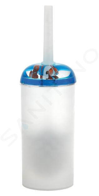 Aqualine Pyxis - Toiletborstel Nemo voor staand gebruik, wit/blauw PY3389