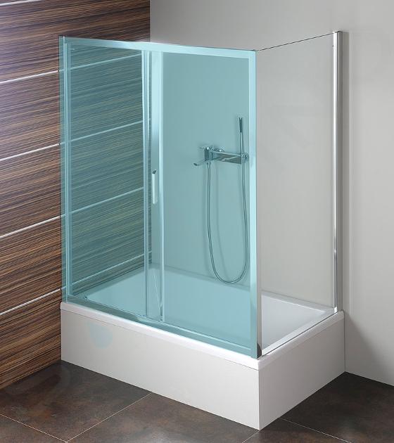 Polysan Deep - Perete de duș 90 cm, aluminiu lucios / sticlă transparentă MD3316