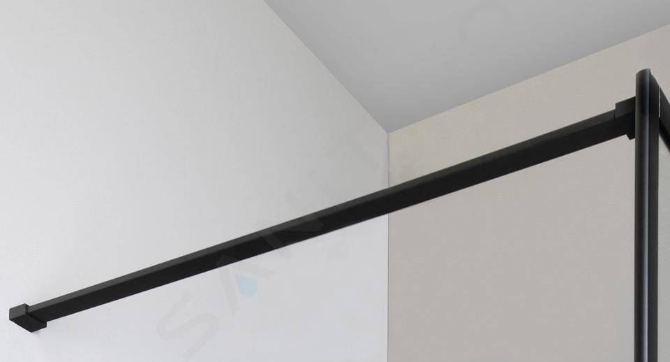 Gelco Cure Black - Stütze für Duschwand, 1400 mm, schwarz matt CBSB140