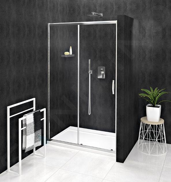 Gelco Sigma - Porte de douche Simply, deux battants, 1100 mm, Coated Glass, aluminium brillant/verre clair GS1111