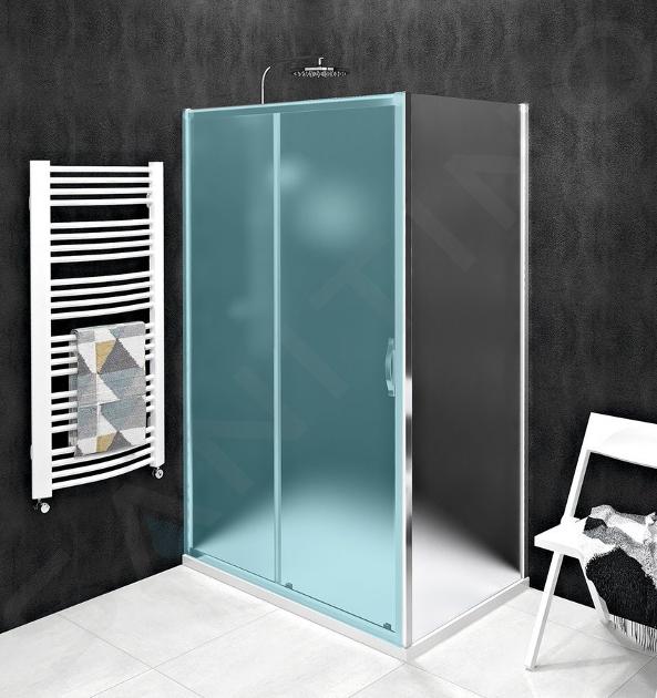 Gelco Sigma - Sprchová stěna Simply, 80 cm, Coated Glass, lesklý hliník/sklo Brick GS4380