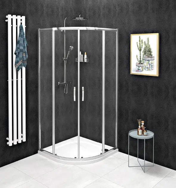 Gelco Sigma - Jednostavna tuš-kabina od četiri panela, 90x90 cm, premazano staklo, polirani aluminij/prozirno staklo GS5590