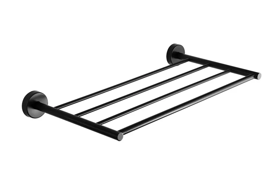 Sanela Doplnky z nehrdzavejúcej ocele - Polička na uteráky, dĺžka 60 cm, matná čierna SLZD 35N