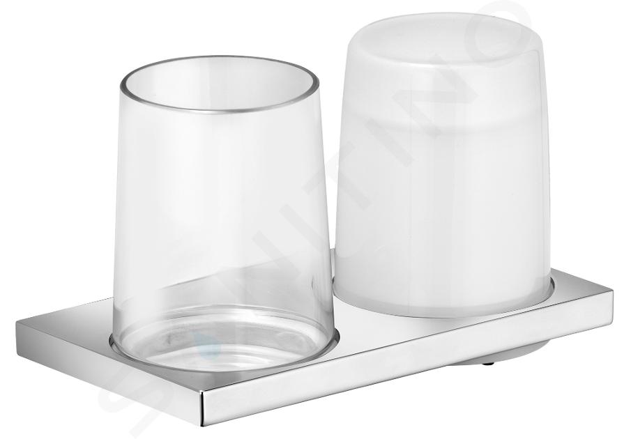 Keuco Edition 11 - Distributeur de savon et verre avec support, verre/chrome 11153019000