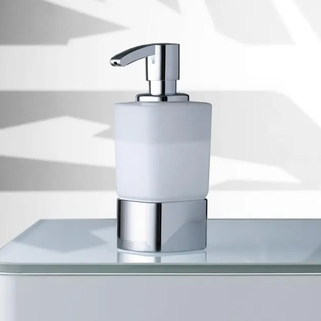 Dispenser sapone in ceramica cromato lucido - Linea Krom