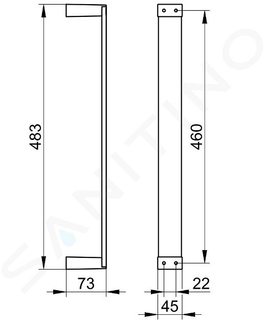 gemakkelijk Rubriek voorzetsel Keuco Edition 11 - Handdoekhouder verticaal, hoogte 460 mm, zwart chroom  geborsteld 11170130000 | Sanitino.nl