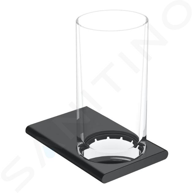 Keuco Edition 400 - Vaso para cepillos de dientes con soporte, cromo negro 11550139000