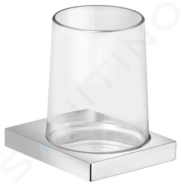 Keuco Edition 11 - Vaso para cepillos de dientes con soporte, cristal/cromo 11150019000