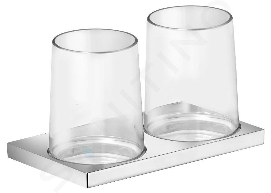 Keuco Edition 11 - Vaso para cepillos de dientes con soporte, cristal/cromo 11151019000