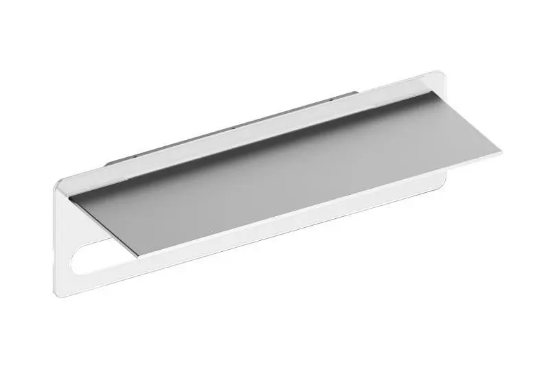 Keuco Edition 400 - Planchet met handdoekhouder, lengte 600 mm, zilver/wit 11575170030