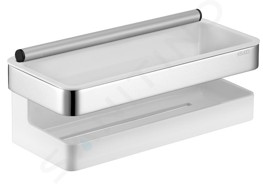 Keuco Collection Moll - Étagère avec raclette à vitre, longueur 240 mm, blanc/chrome 12759010000