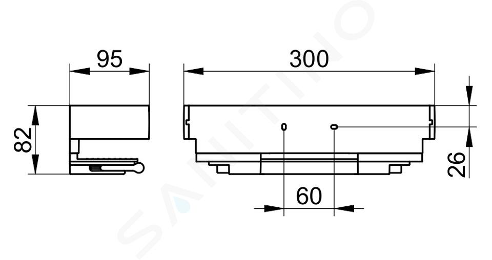 Keuco Edition 11 - Mensola con tergivetri, lunghezza 300 mm, cromo  11159010000