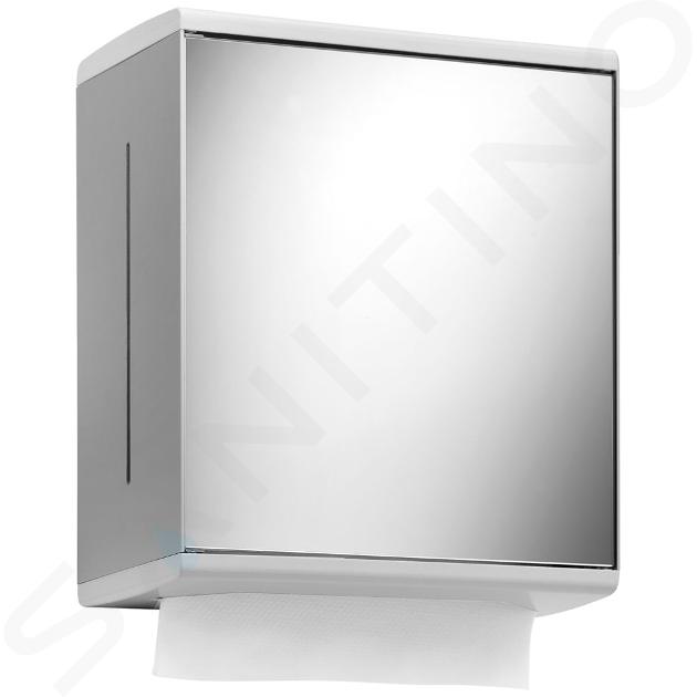 DISPENSER DI ASCIUGAMANI DI CARTA IN ACCIAIO INOX FISSAGGIO A MURO  28x26x10,2 cm