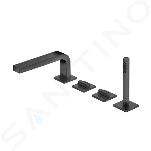 Keuco Edition 11 - Set bordovasca, montaggio a 4 fori, cromo nero 51130130100