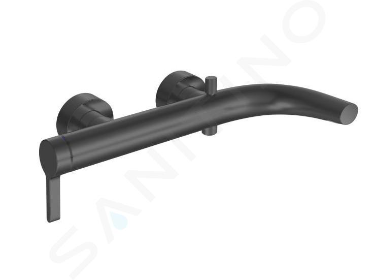 Keuco Edition 400 - Miscelatore per vasca da bagno con deviatore automatico, cromo nero 51520130100