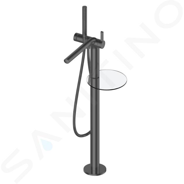 Keuco Edition 400 - Grifo de bañera para suelo, cromo negro 51527130100