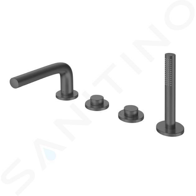 Keuco Edition 400 - Set bordovasca, montaggio a 4 fori, cromo nero 51530130100