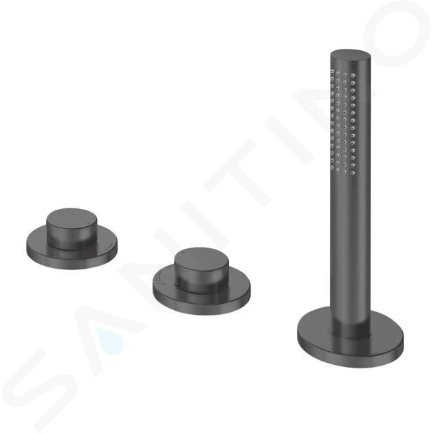 Keuco Edition 400 - Set bordovasca, montaggio a 3 fori, cromo nero 51530130500