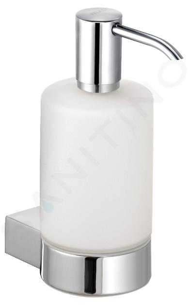 Keuco Plan - Dispenser di sapone liquido con supporto, 250 ml, vetro opaco/cromo 14953019000