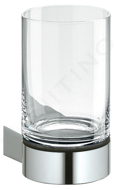 Keuco Plan - Vaso para cepillos de dientes con soporte, cristal/cromo 14950019000