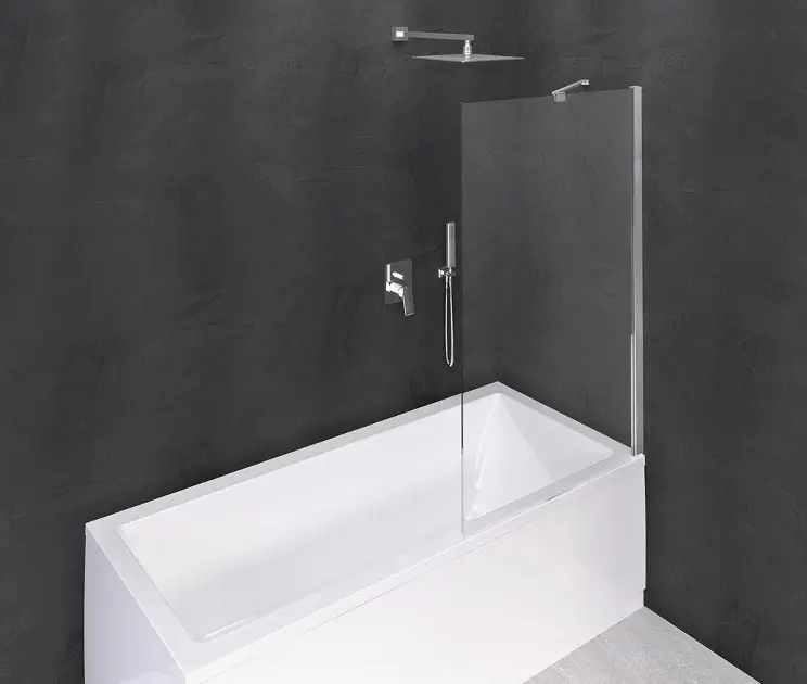 Polysan Modular Shower - Egyrészes kádparaván 800x1500 mm, polírozott alumínium/klar üveg BMS1-80