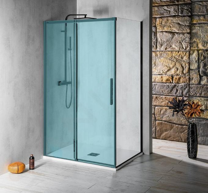 Polysan Altis Line - Puerta de ducha  Black, 80 cm, negro mate/cristal transparente AL5912B