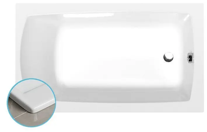Polysan Fürdőkádak - Beépített fürdőkád Lily Slim, 1300x700x390 mm, fehér 77511S