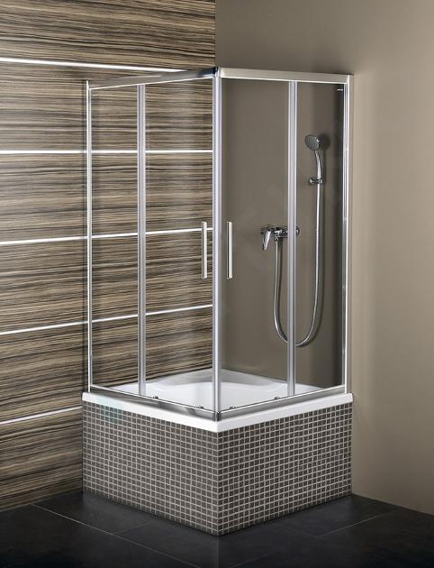 Polysan Carmen - Cabine de douche, 900 x 900 x 1650 mm, aluminium poli/verre clair MD5116