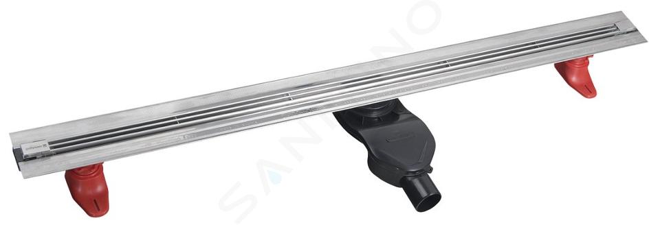 Polysan Slim - Nerezový sprchový žlab Spring s roštem, délka 120 cm, do prostoru, nerez SV120