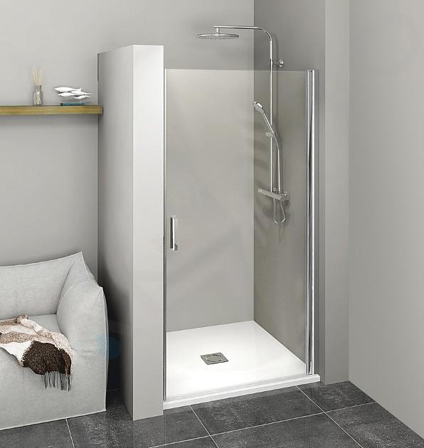 Polysan Zoom Line - Porte de douche 1000 mm, aluminium brillant/verre clair ZL1210