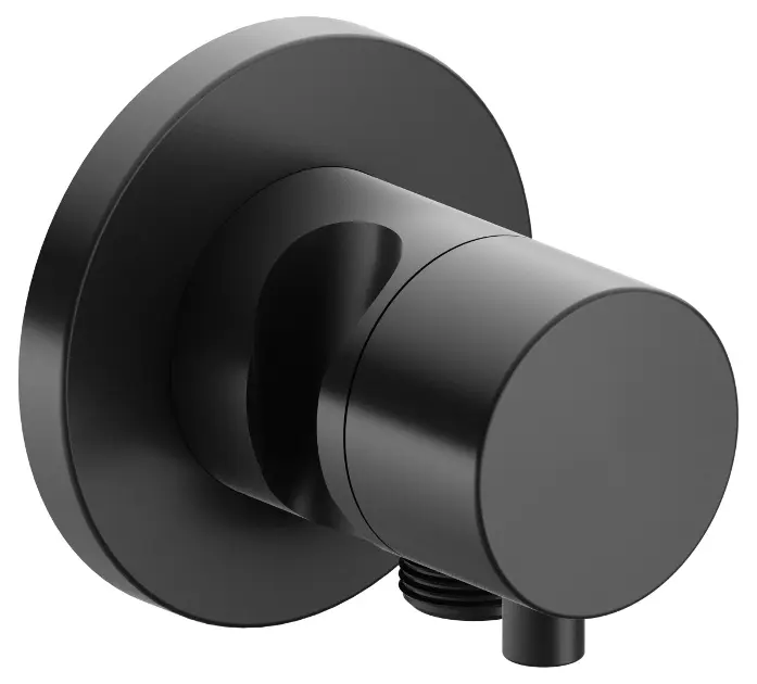 Keuco IXMO - Rubinetto d'arresto ad incasso, con attacco e supporto doccia, cromo nero 59541131201