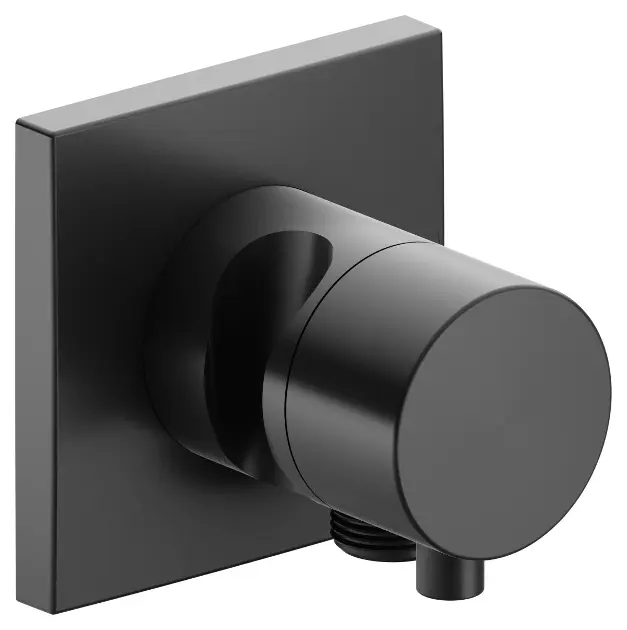 Keuco IXMO - Rubinetto d'arresto ad incasso, con attacco e supporto doccia, cromo nero 59541131202