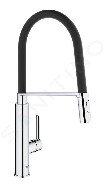 Grifo de cocina con GROHE Feel cromo + spray de microfibra