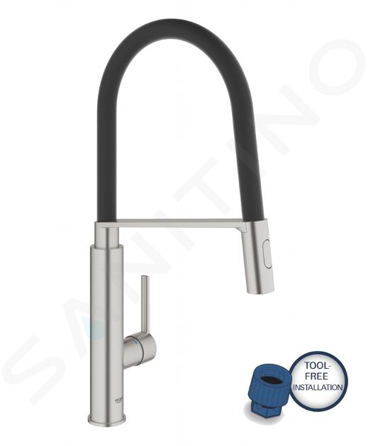 Grohe Feel - Drezová batéria s flexibilným ramenom, supersteel 31489DC0