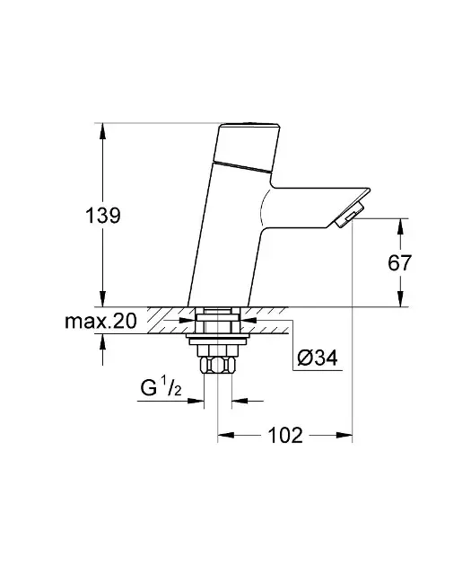Grohe Feel - Fonteinkraan, chroom 32274000