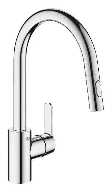 Grohe Keukenkraan met uittrekbare sproeikop, chroom 31484001 | Sanitino.be/nl