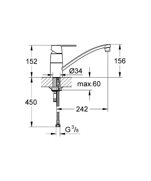 Miscelatore Lavello Grohe CONCETTO NERA - 31491000, acquista su Hidrobrico